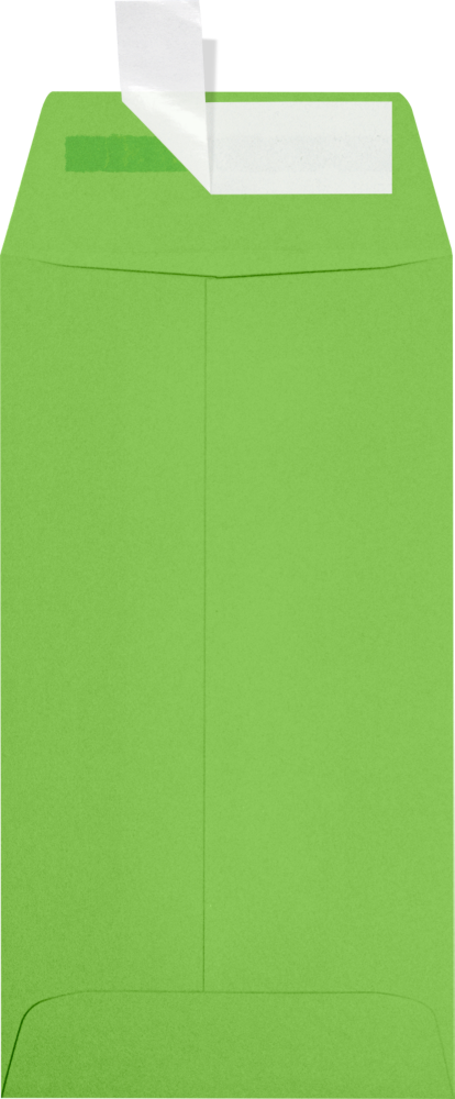 Lime Green 32lb #7 Coin Envelopes (3 1/2 x 6 1/2) with Peel & Seal