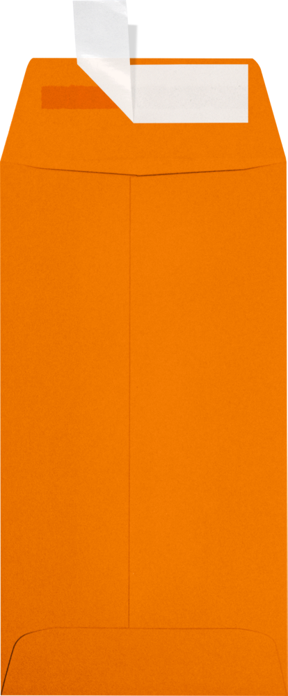 Mandarin Orange 32lb #7 Coin Envelopes (3 1/2 x 6 1/2) with Peel & Seal