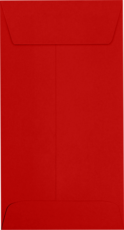 Red 32lb #7 Coin Envelopes (3 1/2 x 6 1/2) with Peel & Seal