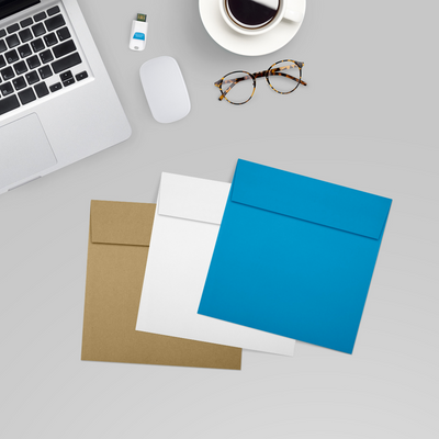 Pool Blue 32lb 5 x 5 Square Envelopes with Peel & Seal