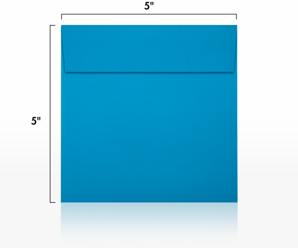 Pool Blue 32lb 5 x 5 Square Envelopes with Peel & Seal
