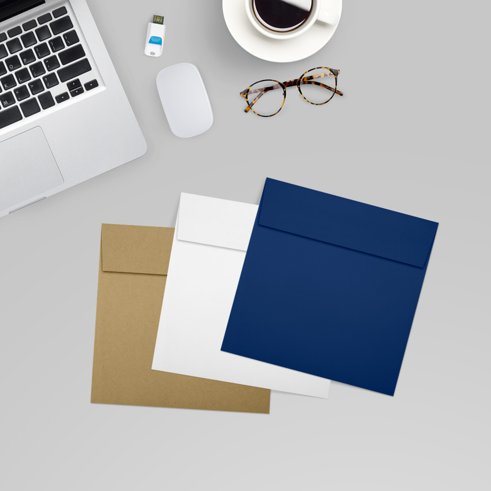 Navy Blue 32lb 5 x 5 Square Envelopes with Peel & Seal