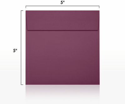 Vintage Plum Purple 32lb 5 x 5 Square Envelopes with Peel & Seal
