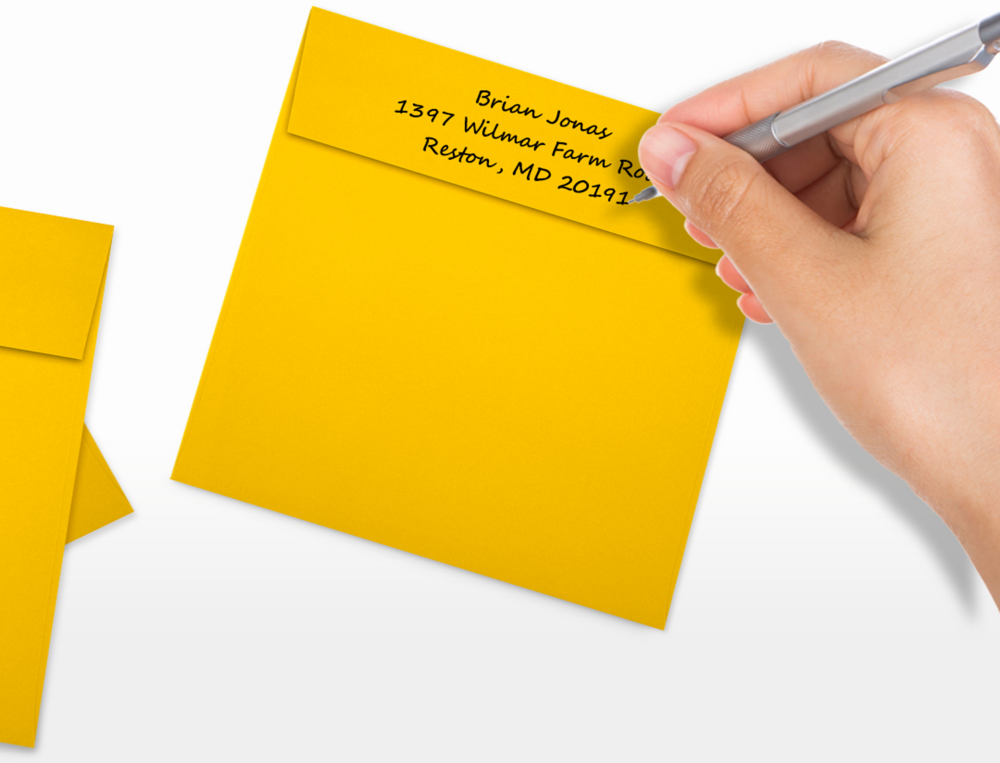 Sunflower Yellow 32lb 5 x 5 Square Envelopes with Peel & Seal