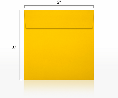 Sunflower Yellow 32lb 5 x 5 Square Envelopes with Peel & Seal