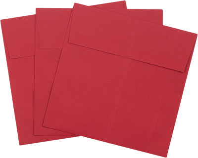 Red 32lb 5 1/4 x 5 1/4 Square Envelopes with Peel & Seal