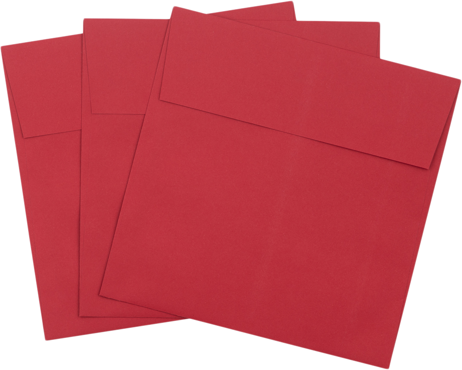 Red 32lb 5 1/4 x 5 1/4 Square Envelopes with Peel & Seal