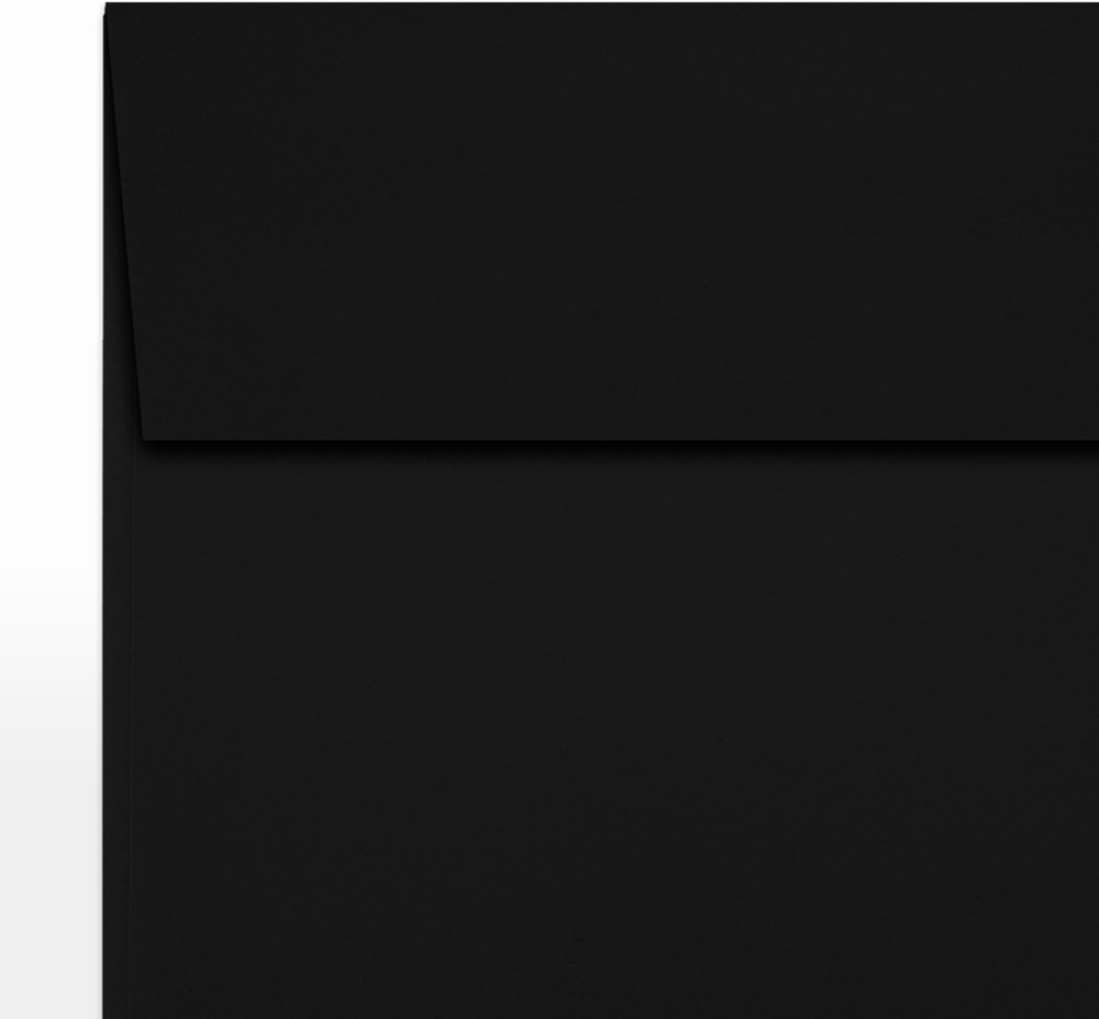 Smooth Midnight Black 32lb 5 1/4 x 5 1/4 Square Envelopes with Peel & Seal