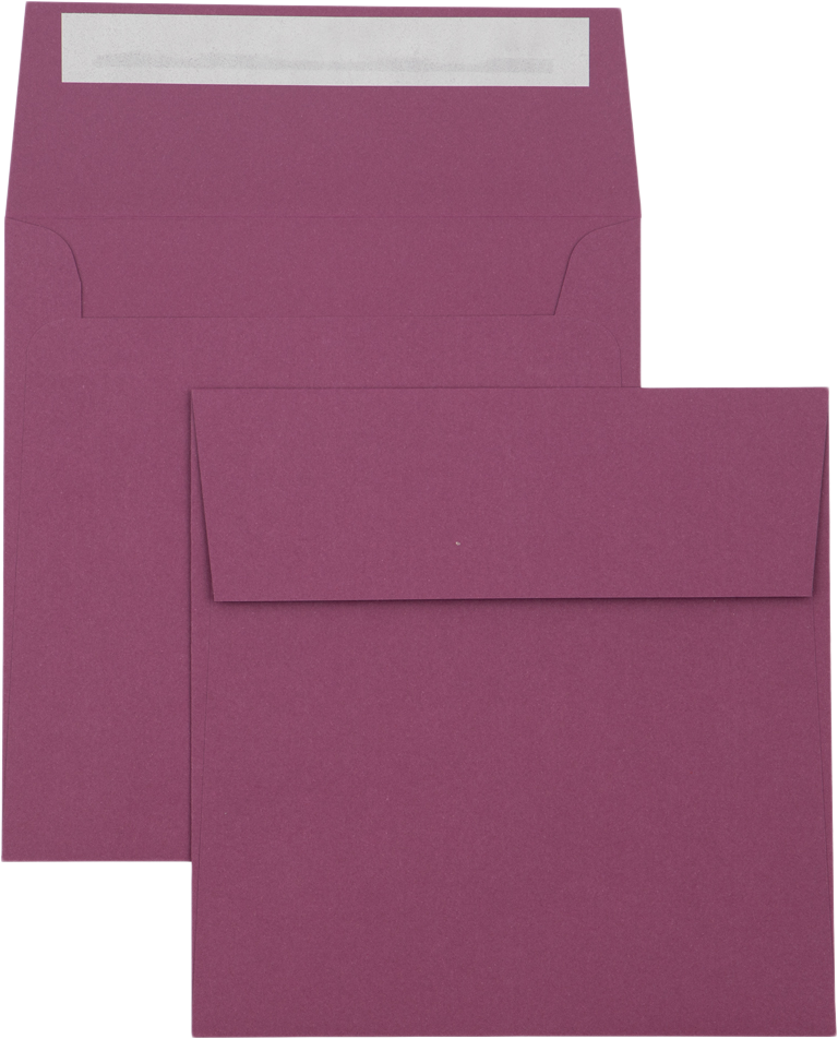 Vintage Plum Purple 32lb 5 1/2 x 5 1/2 Square Envelopes with Peel & Seal