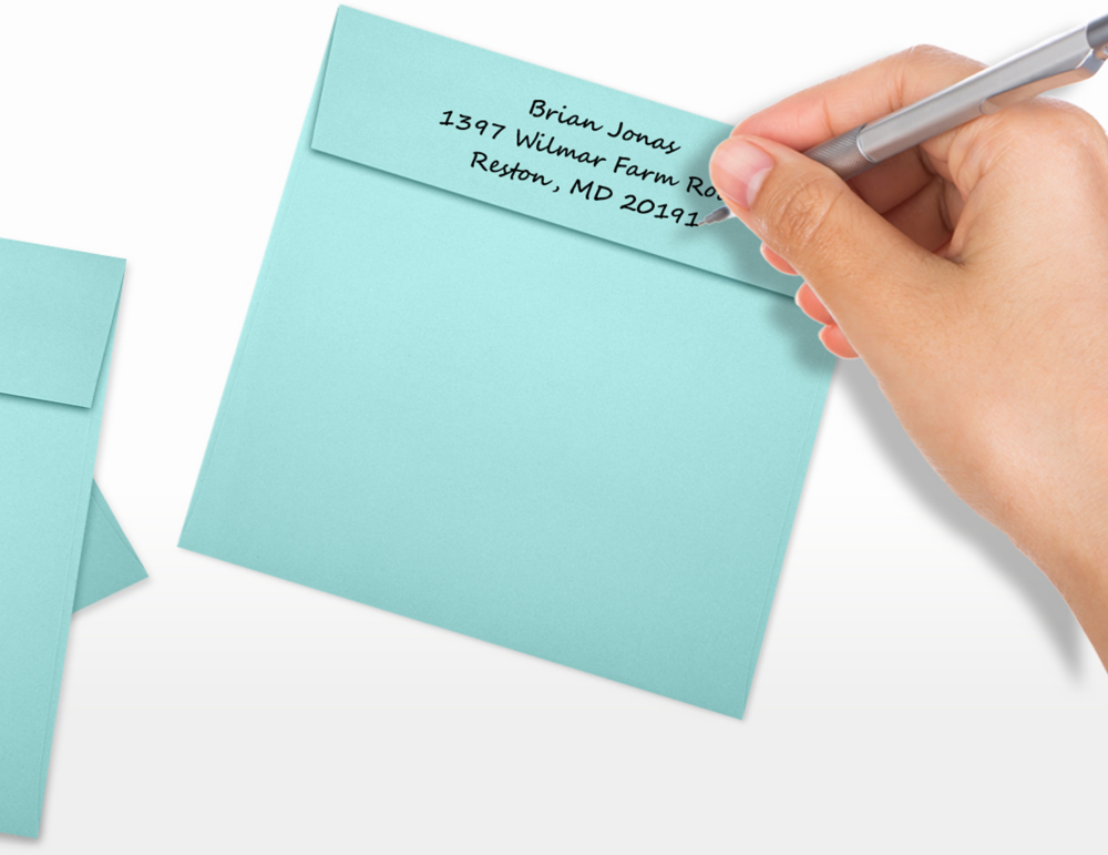 Seafoam Aqua Blue 32lb 5 1/2 x 5 1/2 Square Envelopes with Peel & Seal