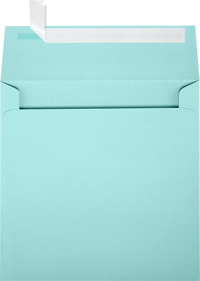 Seafoam Aqua Blue 32lb 5 1/2 x 5 1/2 Square Envelopes with Peel & Seal
