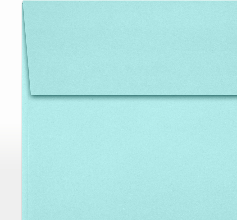 Seafoam Aqua Blue 32lb 5 1/2 x 5 1/2 Square Envelopes with Peel & Seal