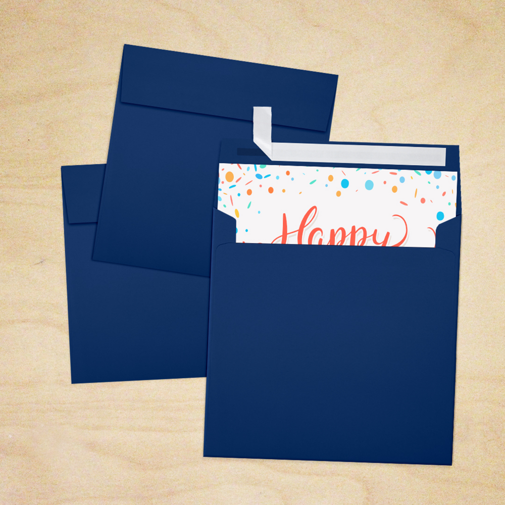 Navy Blue 32lb 5 3/4 x 5 3/4 Square Envelopes with Peel & Seal