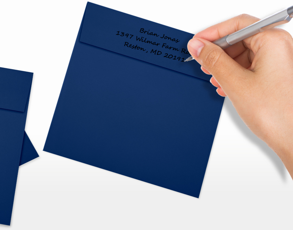Navy Blue 32lb 5 3/4 x 5 3/4 Square Envelopes with Peel & Seal
