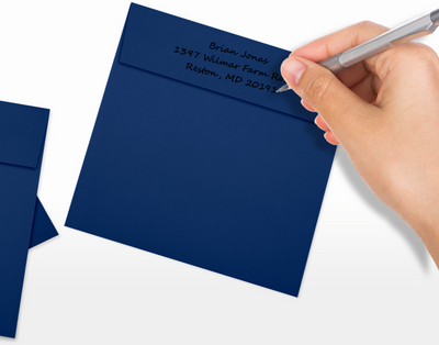 Navy Blue 32lb 5 3/4 x 5 3/4 Square Envelopes with Peel & Seal