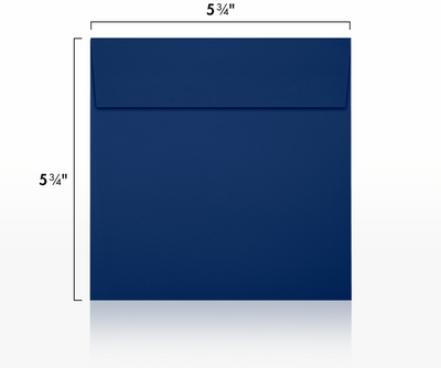 Navy Blue 32lb 5 3/4 x 5 3/4 Square Envelopes with Peel & Seal