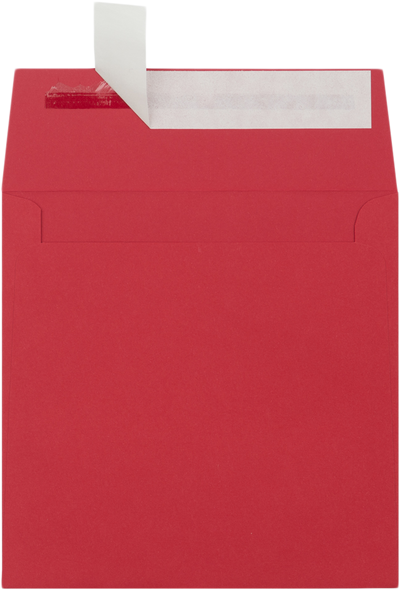 Red 32lb 5 3/4 x 5 3/4 Square Envelopes with Peel & Seal