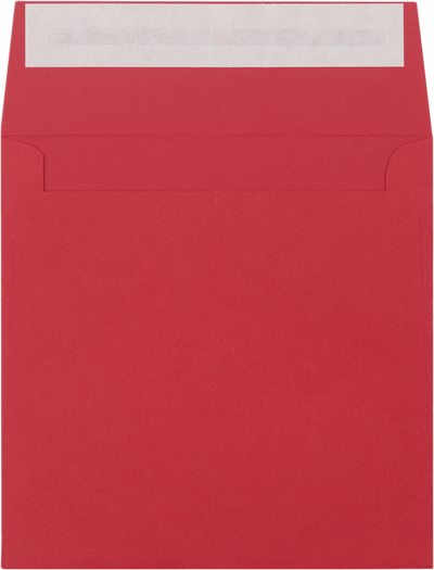 Red 32lb 5 3/4 x 5 3/4 Square Envelopes with Peel & Seal