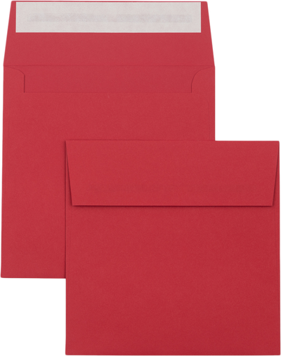 Red 32lb 5 3/4 x 5 3/4 Square Envelopes with Peel & Seal