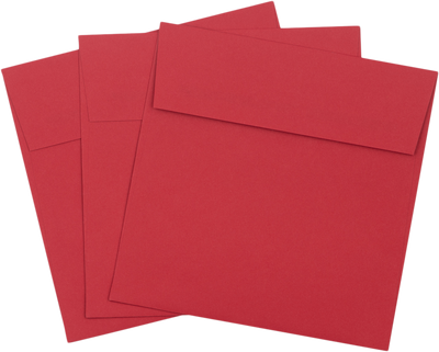 Red 32lb 5 3/4 x 5 3/4 Square Envelopes with Peel & Seal