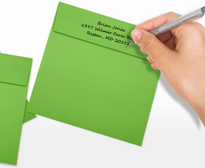 Lime Green 32lb 6 x 6 Square Envelopes with Peel & Seal
