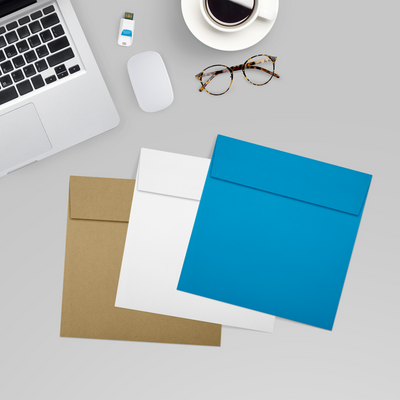 Pool Blue 32lb 6 x 6 Square Envelopes with Peel & Seal