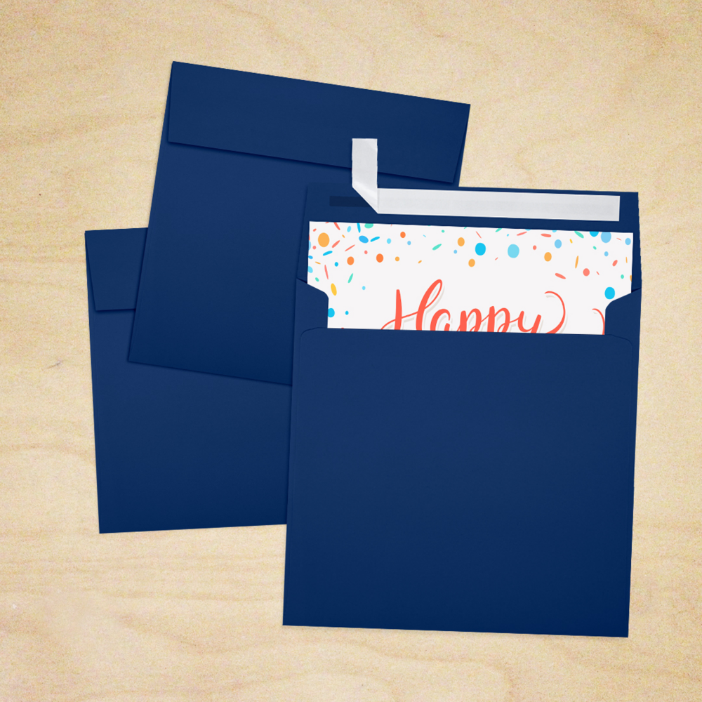 Navy Blue 32lb 6 x 6 Square Envelopes with Peel & Seal