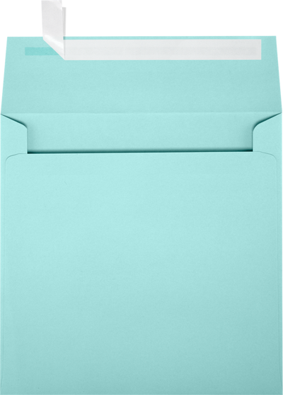 Seafoam Aqua Blue 32lb 6 1/2 x 6 1/2 Square Envelopes with Peel & Seal