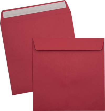 Red 32lb 8 x 8 Square Envelopes with Peel & Seal
