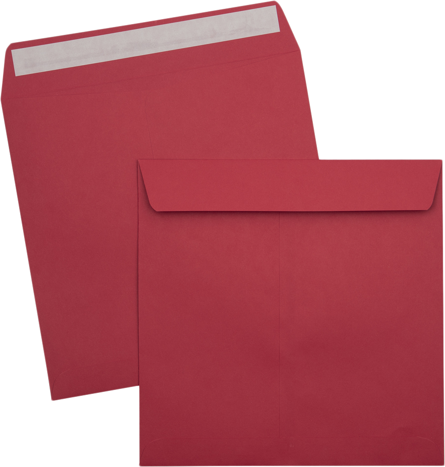 Red 32lb 8 x 8 Square Envelopes with Peel & Seal
