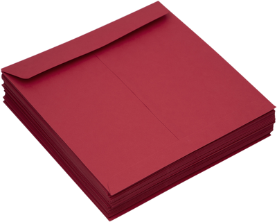 Red 32lb 8 x 8 Square Envelopes with Peel & Seal