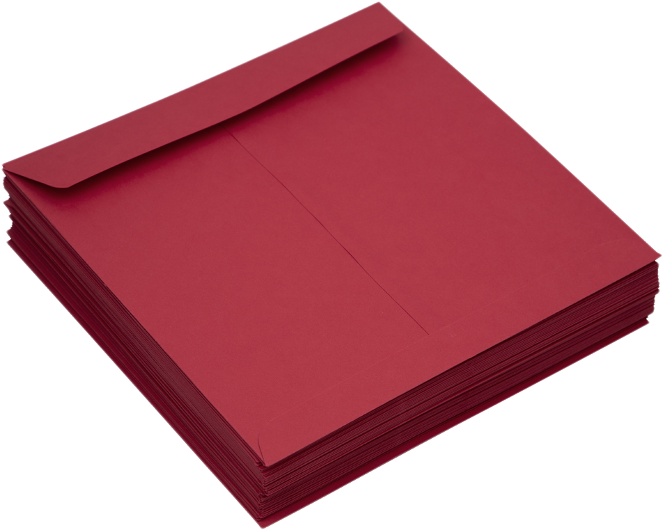 Red 32lb 8 x 8 Square Envelopes with Peel & Seal