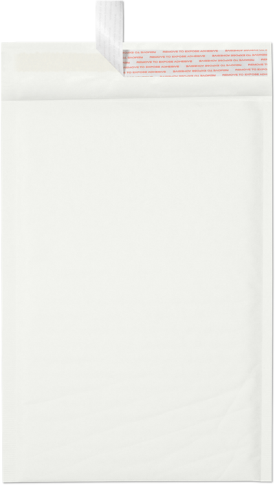 White Kraft 80lb 8 1/2 x 12 Bubble Mailer with Peel & Seal