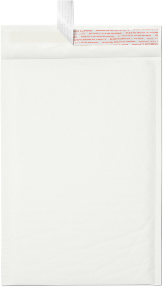 White Kraft 80lb 8 1/2 x 12 Bubble Mailer with Peel & Seal