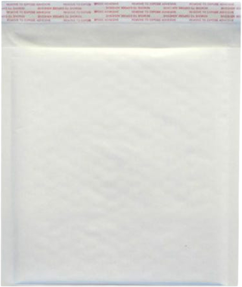 White Kraft 80lb 7 1/4 x 8 Bubble Mailer with Peel & Seal