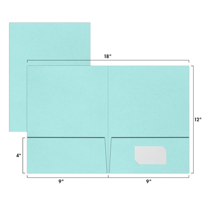 Seafoam Aqua Blue 9 x 12 Matte Folders