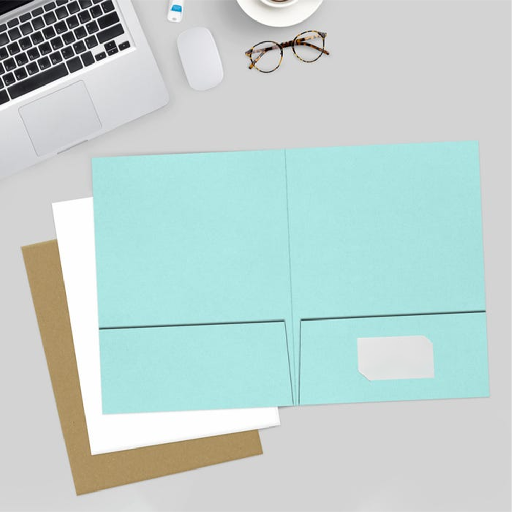 Seafoam Aqua Blue 9 x 12 Matte Folders