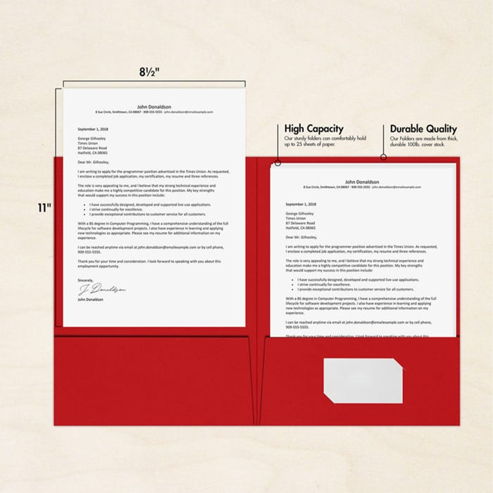 Ruby Red 9 x 12 Matte Folders