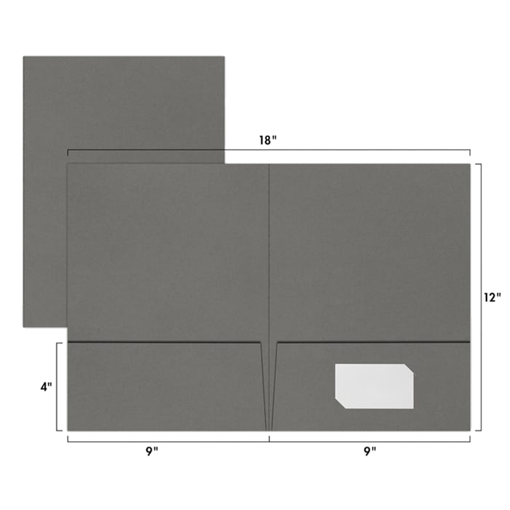 Dark Smoke Gray 9 x 12 Folders