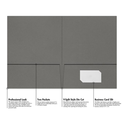 Dark Smoke Gray 9 x 12 Folders