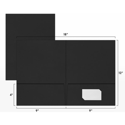 Smooth Midnight Black 9 x 12 Matte Folders