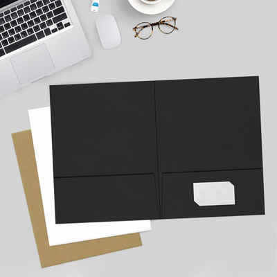 Smooth Midnight Black 9 x 12 Matte Folders