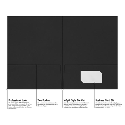 Smooth Midnight Black 9 x 12 Matte Folders