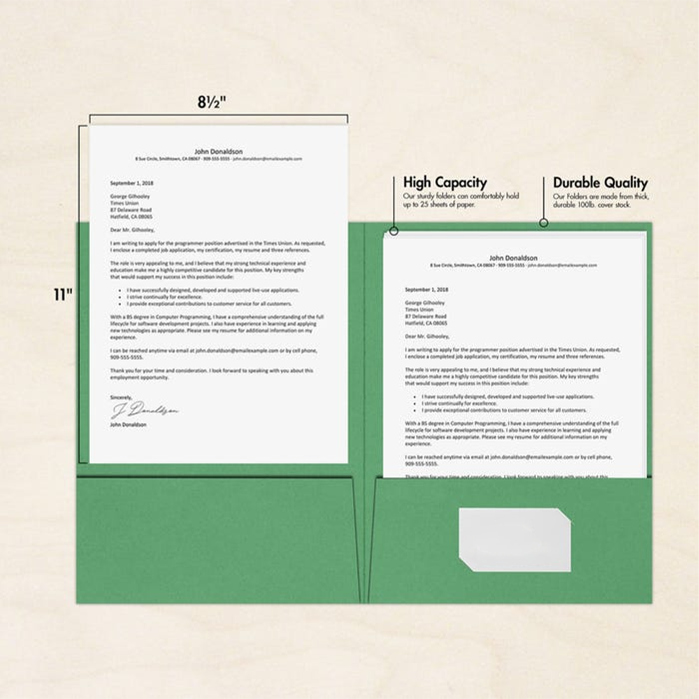Holiday Green 9 x 12 Matte Folders
