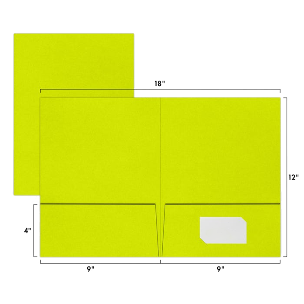 Wasabi Lime Green 9 x 12 Matte Folders