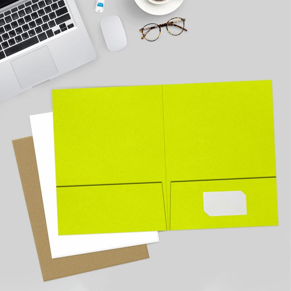 Wasabi Lime Green 9 x 12 Matte Folders