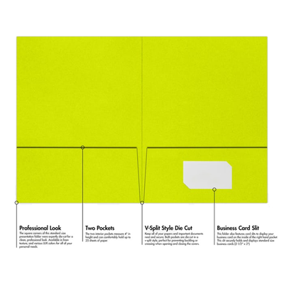 Wasabi Lime Green 9 x 12 Matte Folders