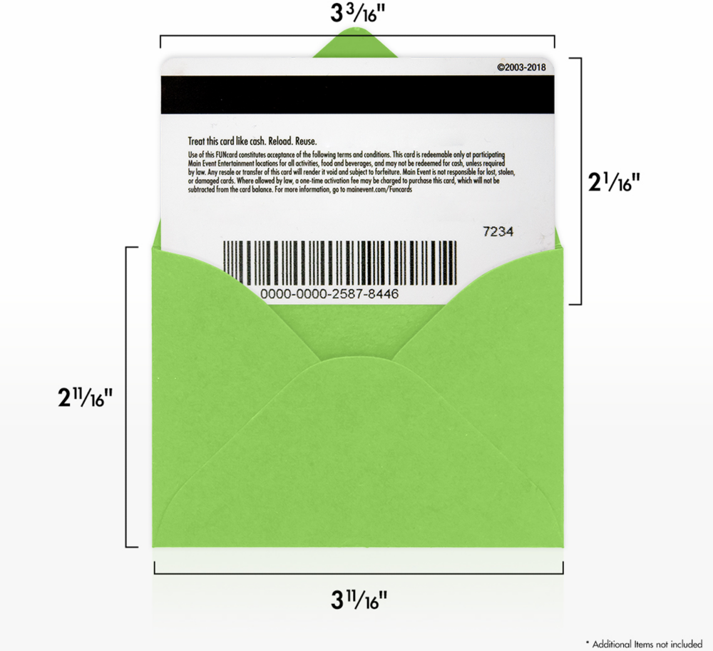 Lime Green 32lb #17 Mini Envelopes (2 11/16 x 3 11/16)