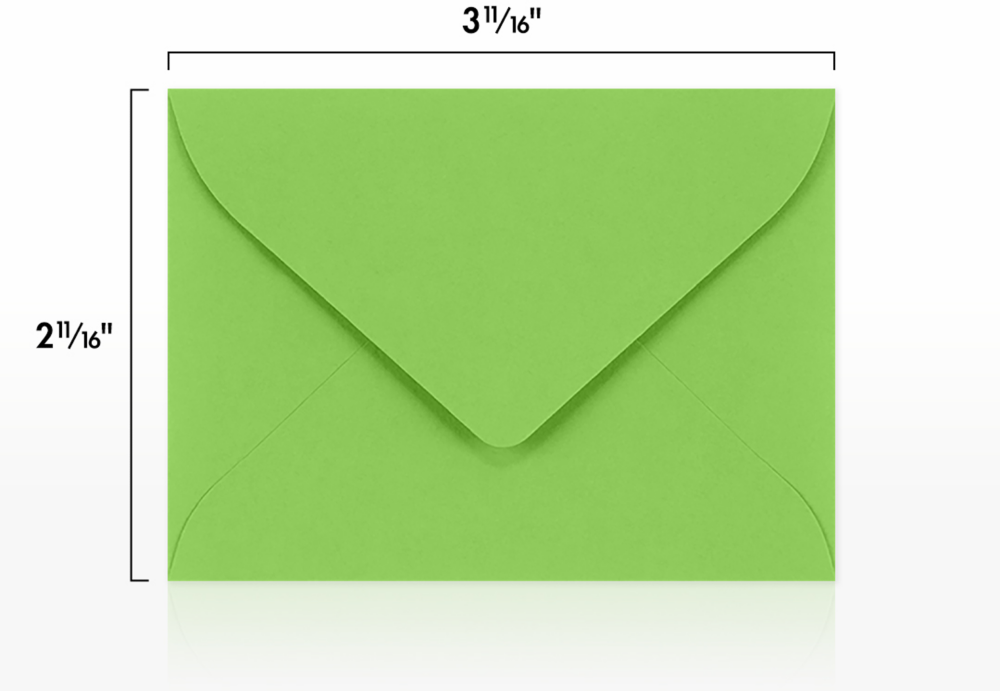 Lime Green 32lb #17 Mini Envelopes (2 11/16 x 3 11/16)