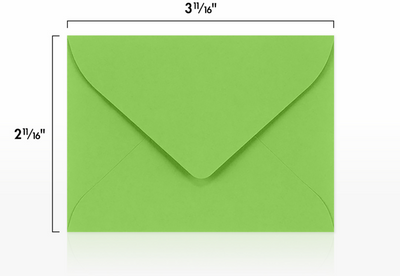 Lime Green 32lb #17 Mini Envelopes (2 11/16 x 3 11/16)